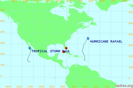 Тихоокеанский ураган «Пол» достиг интенсивности сильного урагана