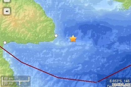 Землетрясение магнитудой 6,7 произошло у побережья Папуа-Новой Гвинеи