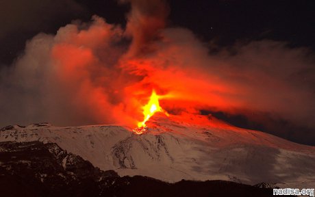 Вулкан Этна выбросил столб лавы в километр высотой