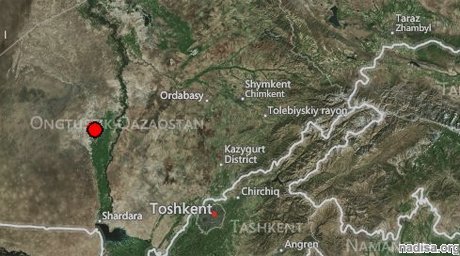 Землетрясение магнитудой 3,8 произошло в 78 километрах от Шымкента
