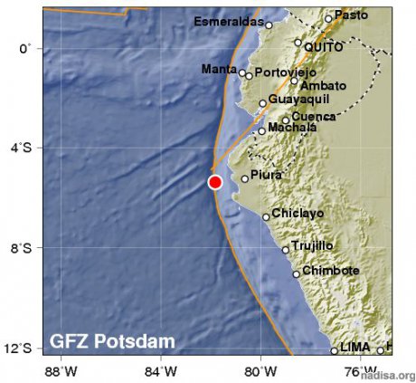 Землетрясение магнитудой 6.2 произошло в Перу