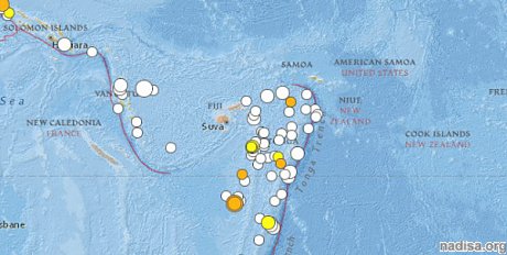 На островах Фиджи зарегистрировано 6,5-балльное землетрясение