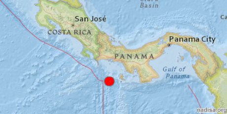 У берегов Панамы зарегистрировано 6,8-балльное землетрясение