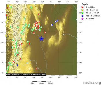 В Аргентине произошло землетрясение магнитудой 6,3