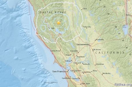 В Калифорнии зафиксировано землетрясение магнитудой 5,1