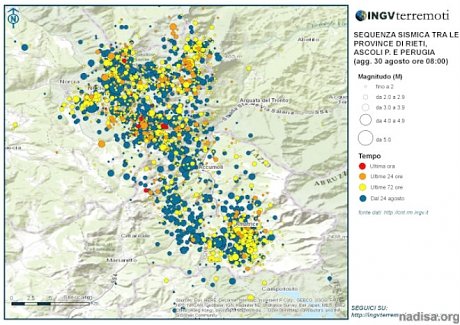Италия: более 2,5 тысяч землетрясений зарегистрировано с 24 августа