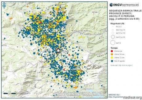 В Центральной Италии с 24 августа произошло 3,9 тысяч землетрясений