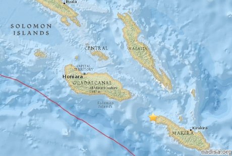 У Соломоновых островов произошло землетрясение магнитудой 6,4