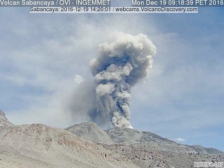 В Перу продолжает «пыхтеть» вулкан Сабанкая
