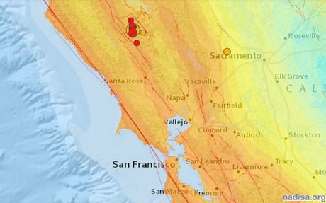 В Калифорнии произошло землетрясение магнитудой 5,0