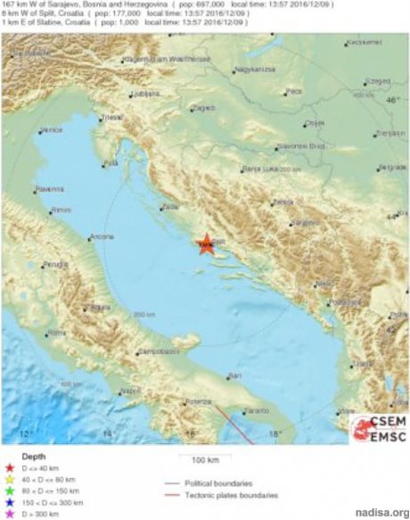 Сильное землетрясение напугало жителей Хорватии