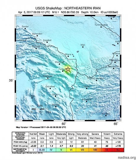 Иран «всколыхнуло» землетрясение магнитудой 6,1