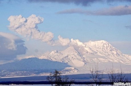 Камчатский вулкан Шивелуч выбросил колонну пепла на высоту 5,5 км