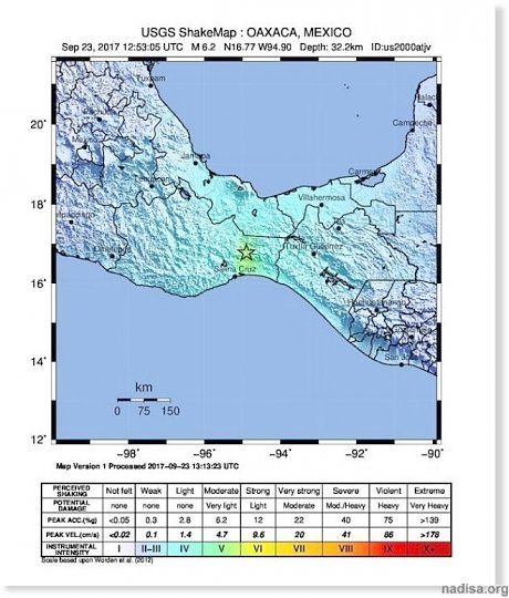 Мексику «всколыхнуло» землетрясение магнитудой 6,1