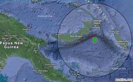 У берегов Папуа-Новой Гвинеи зафиксировано землетрясение магнитудой 5,9