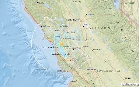 Землетрясение силой 4.5 баллов в заливе Сан-Франциско