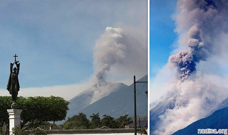 Вулкан Фуэго в Гватемале засыпал пеплом близлежащие населенные пункты