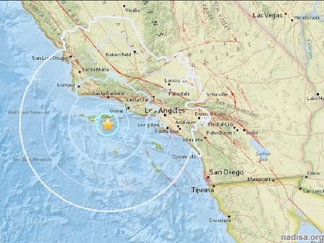 В Калифорнии было ощутимым землетрясение магнитудой 5,3