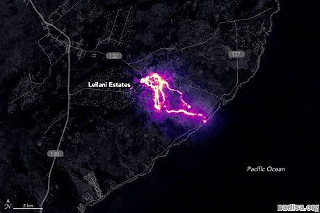 Спутники засняли последствия извержения вулкана Килауэа