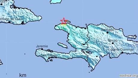 У берегов Гаити зарегистрировано новое землетрясение магнитудой 5,2