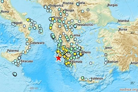 У берегов Греции произошло землетрясение магнитудой 6,8