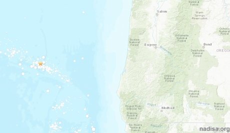 У берегов Орегона произошло землетрясение магнитудой 5,4