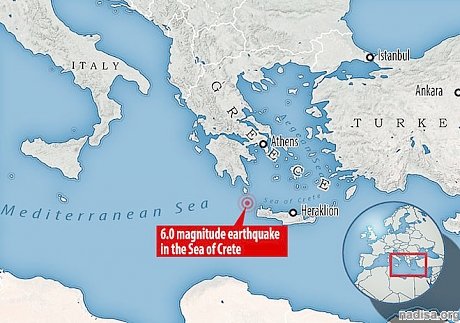 Землетрясение магнитудой 6,0 сотрясло греческий остров Крит