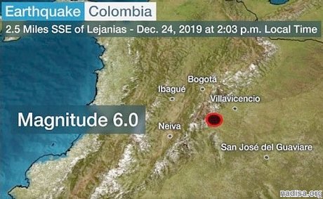 Колумбию «сотрясло» землетрясение магнитудой 6,0