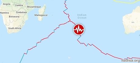 В южной части Индийского океана произошло мощное землетрясение магнитудой 6,1
