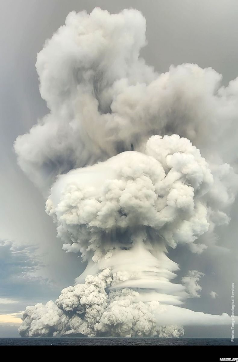 Massive eruption at Hunga TongaHunga Ha’apai produces